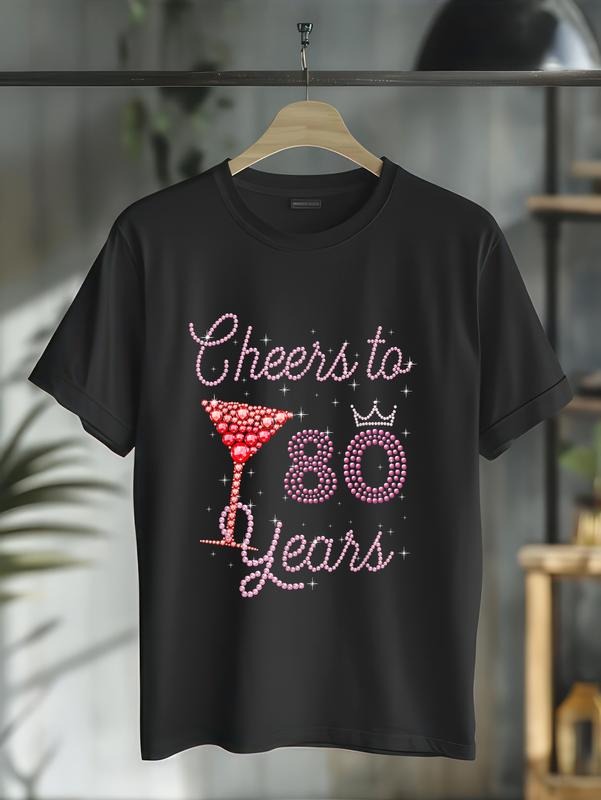 cotton Cheers Hidden leaf ninja HB Years 80th Birthday HB Years Old Bday T-Shirt casual Fashion graphic tees women...