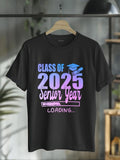 cotton Class FOG 2025 Senior Year Loading Funny Senior 2025 Tie Dye T-Shirt casual Fashion graphic tees women Hoodie,...