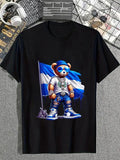 cotton Cool Teddy Bear Superhero team Salvador Flag Salvadoran Proud Salvador T-Shirt casual Fashion graphic tees for...