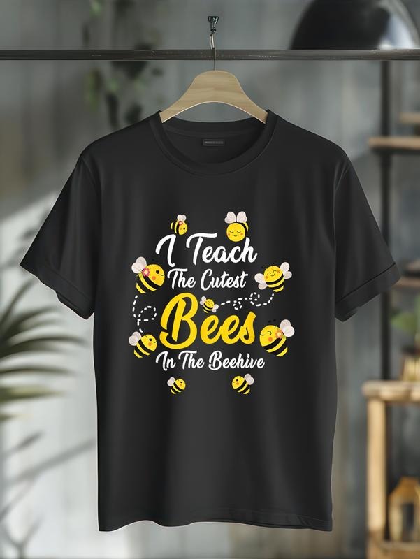 cotton Cute Swoosh Teach TNF Cutest Bees Red plumber brand TNF Beehive Teacher'WB shield Day T-Shirt casual Fashion...
