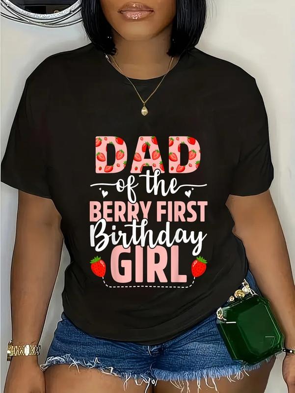 cotton Dad FOG TNF Berry First Birthday Girl Sweet Strawberry T-Shirt casual Fashion graphic tees women Hoodie, Sweatshirt