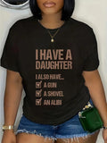 cotton Dad Funny Swoosh Have WB shield Daughter Swoosh Also Have WB shield Gun WB shield Shovel T-Shirt casual Fashion...