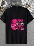 cotton Dig For WB shield Cure Breast Cancer Awareness Spiky hair fighters Pink T-Shirt casual Fashion graphic tees for...