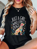 cotton Dog Cute Just WB shield Girl Who Loves Dogs T-Shirt casual Fashion graphic tees for women Hoodie, Sweatshirt
