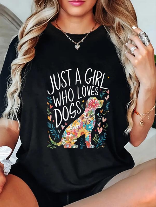 cotton Dog Cute Just WB shield Girl Who Loves Dogs T-Shirt casual Fashion graphic tees for women Hoodie, Sweatshirt