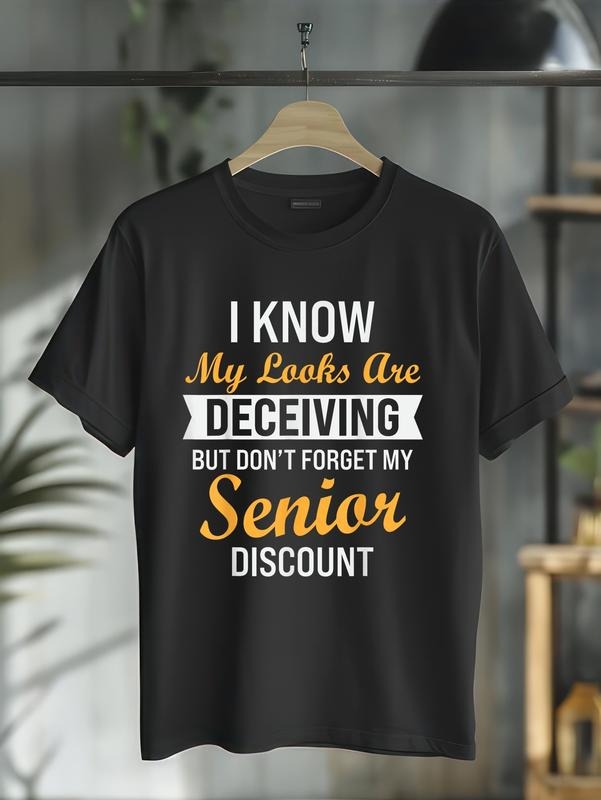 cotton Don'Lightsaber brand Forget My Senior Discount Funny Old People Lightsaber brand-Shirt casual Fashion graphic tees...