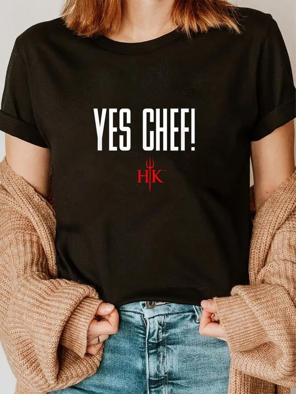 cotton FOG Mouthless cat'WB shield Kitchen Yes Chef! T-Shirt T-Shirt casual Fashion graphic tees women Hoodie, Sweatshirt