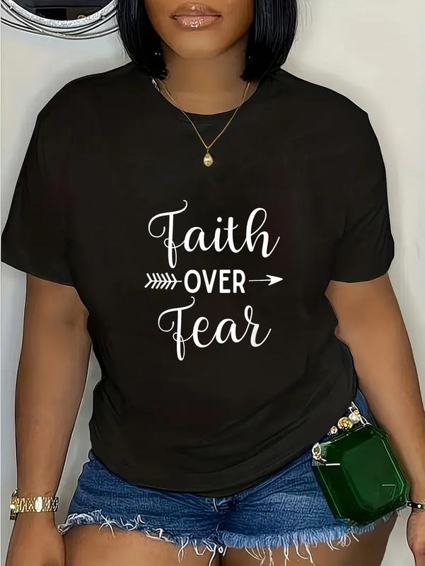 cotton Faith Over FOG Arrow Cute Lettering Inspirational Christian T-Shirt casual Fashion graphic tees women Hoodie,...