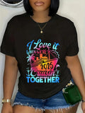 cotton Family Cruise 2025 Swoosh Love Mouthless cat When We're Cruisin' TNF T-Shirt casual Fashion graphic tees for women...