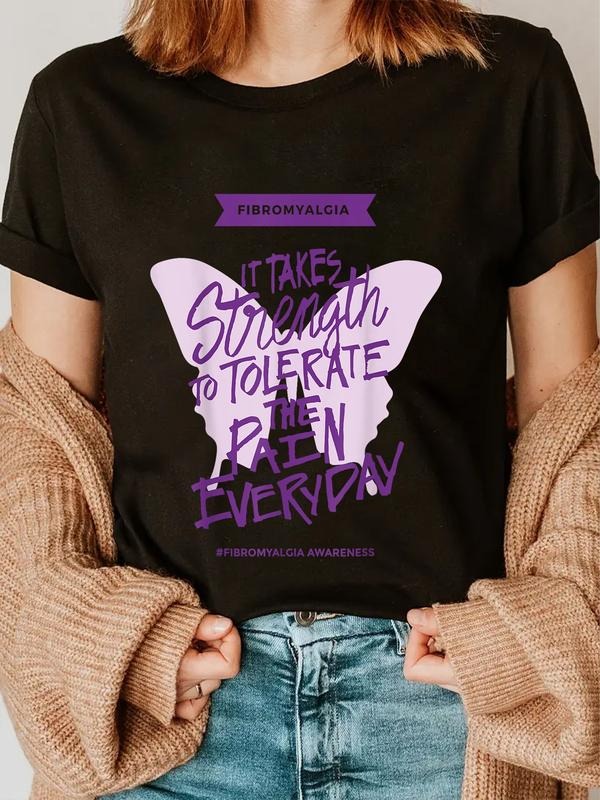 cotton Fibromyalgia Mouthless cat takes strength everyday - Fibro Awareness T-Shirt casual Fashion graphic tees Hoodie,...