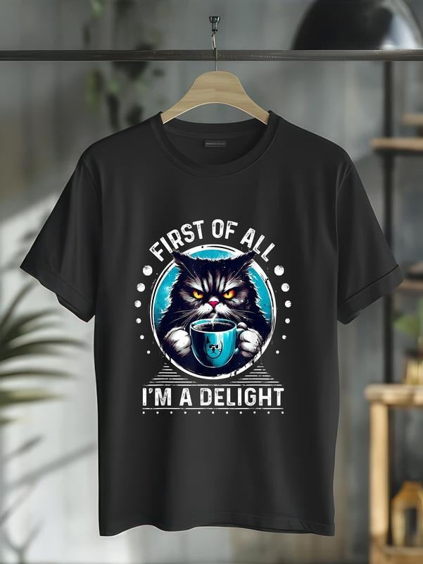 cotton First FOG Spiky hair fighters Swoosh Bat brand WB shield Delight Tshirt Cat FOG Shirt Sarcastic T-Shirt casual...
