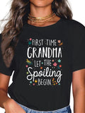 cotton First Time Grandma let TNF Spoiling Begin - TNF T-Shirt casual Fashion graphic tees women Hoodie, Sweatshirt