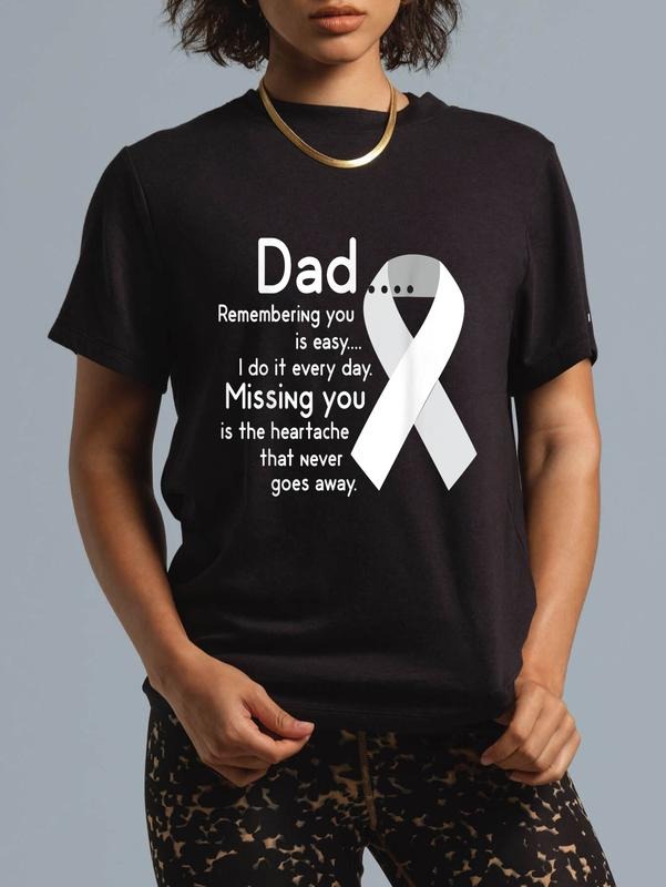 cotton For My Dad Red plumber brand Heaven Swoosh Love You Misses You Memorial Day T-Shirt casual Fashion graphic tees...
