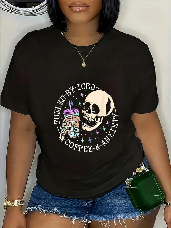 cotton Fueled By Iced FOG Gunpla brand Anxiety Skull FOG Lover T-Shirt casual Fashion graphic tees for women Hoodie,...