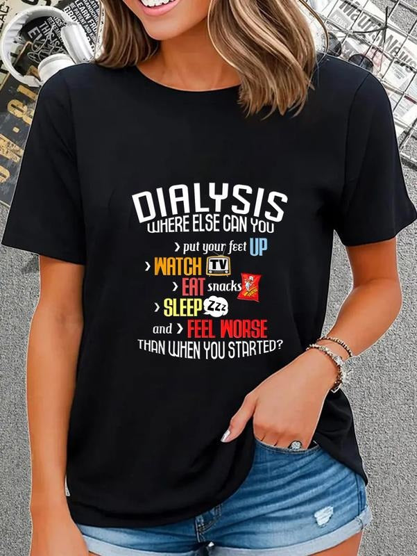 cotton Funny Dialysis Shirt about Dialysis Day, WB shield Dialysis Patient T-Shirt casual Fashion graphic tees for women...