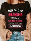 cotton Funny Grandma Shirt, Grandma Partner Red plumber brand Crime T-Shirt casual Fashion graphic tees women Hoodie,...