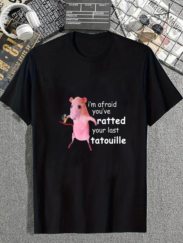 cotton Funny Pink Rat Swoosh'Bat brand Afraid You'Superhero team Ratted Your Last Tatouille T-Shirt casual Fashion...
