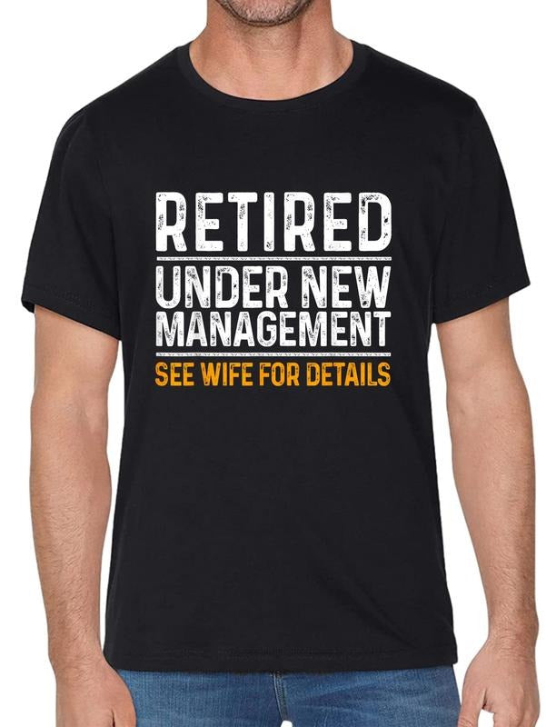 cotton Funny Retirement Party Men'WB shield T-Shirt - Dad Humor, Classic Fit, Short Sleeve