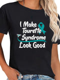 cotton Gift for Tourette Syndrome Patients - Tourette'WB shield Survivor T-Shirt casual Fashion graphic tees Hoodie,...
