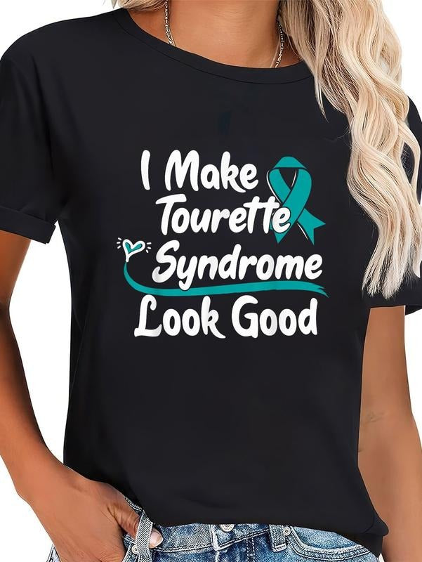 cotton Gift for Tourette Syndrome Patients - Tourette'WB shield Survivor T-Shirt casual Fashion graphic tees Hoodie,...