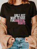 cotton Girls Just Want Hidden leaf ninja Have Fun-damental Rights Empower T-Shirt T-Shirt casual Fashion graphic tees for...