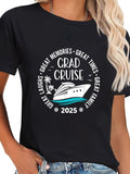 cotton Graduation Cruise Trip Class FOG 2025 Senior Summer Vacation T-Shirt casual Fashion graphic tees women Hoodie,...