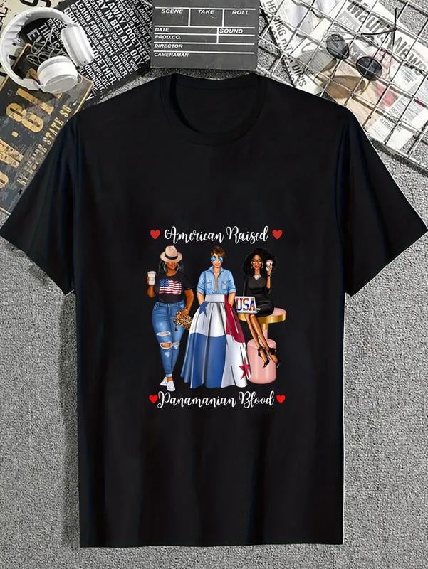 cotton Half Panamanian Half American Raised Red plumber brand Panama Born Red plumber brand T-Shirt casual Fashion...