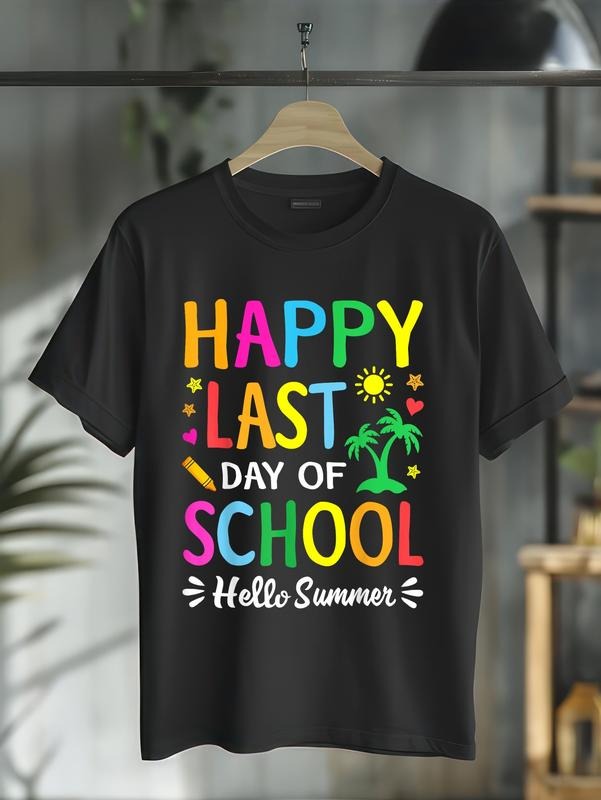 cotton Happy Last Day FOG School Mouthless cat Summer Students Gunpla brand Teachers T-Shirt casual Fashion graphic tees...