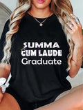cotton Honor Graduation Class FOG 2025 Summa Cum Laude Senior Family T-Shirt casual Fashion graphic tees women Hoodie,...