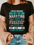 cotton Husband Swoosh Never Dreamed Swoosh'Jumpman Red plumber brand Up Marrying WB shield Perfect Wife Short Sleeve...