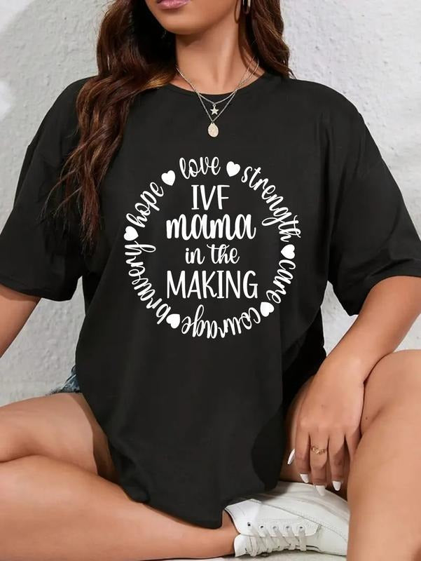 cotton IVF Mama Red plumber brand TNF Making IVF Transfer Day Embryo Transfer T-Shirt casual Fashion graphic tees women...