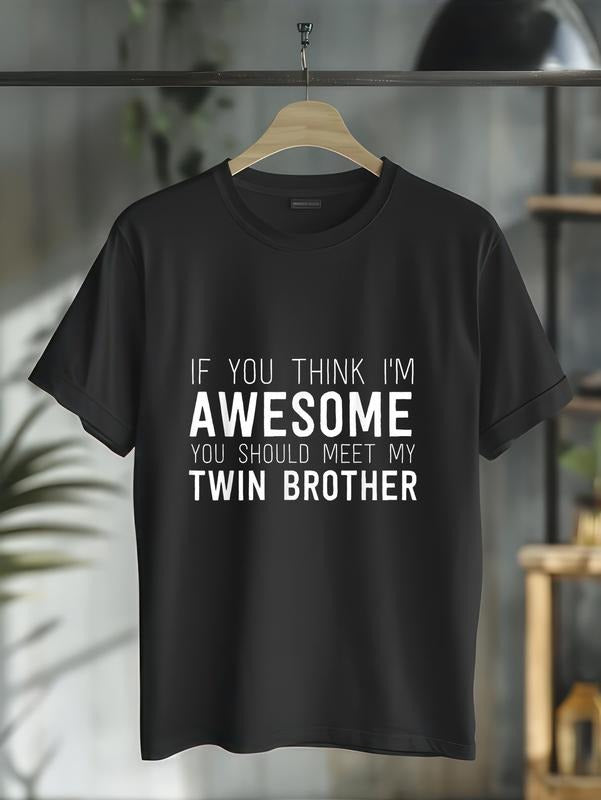 cotton If You Think Swoosh'Bat brand Awesome Meet My Twin TNF Funny T-Shirt T-Shirt casual Fashion graphic tees women...