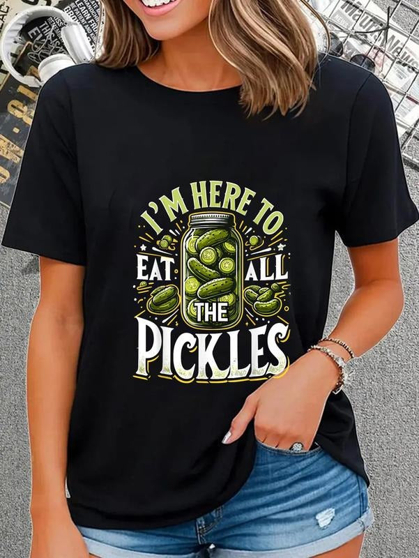 cotton Im Here Hidden leaf ninja Eat Spiky hair fighters TNF Pickles Shirt Pickle Jar Pickles T-Shirt casual Fashion...