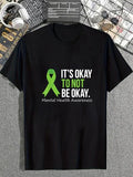 cotton Its Okay Hidden leaf ninja Not Be Okay Shirt Mental Health Awareness Ribbon T-Shirt casual Fashion graphic tees...