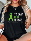 cotton Its Okay Hidden leaf ninja Not Be Okay Shirt Mental Health Awareness Ribbon T-Shirt casual Fashion graphic tees...