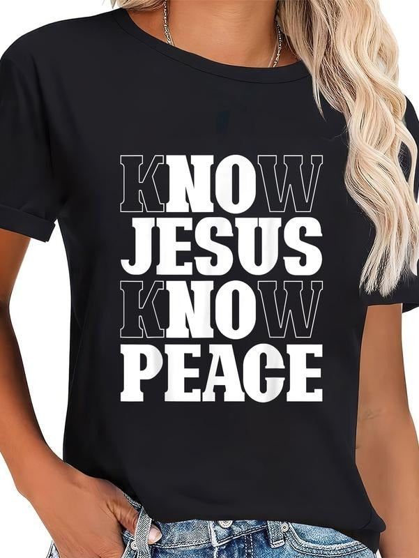 cotton Know Jesus Know Peace Religion FOG Church Christian Gifts T-Shirt casual Fashion graphic tees women Hoodie, Sweatshirt