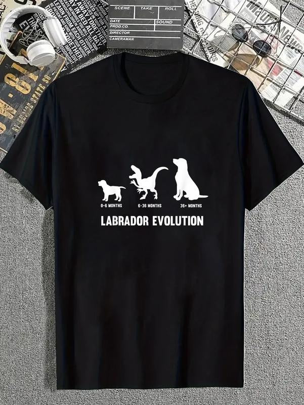 cotton Labrador Retriever Evolution Design for WB shield Labrador Owner T-Shirt casual Fashion graphic tees for women...