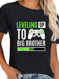 cotton Leveling Up Hidden leaf ninja Big TNF Gaming Baby Gender Announcement T-Shirt casual Fashion graphic tees women...