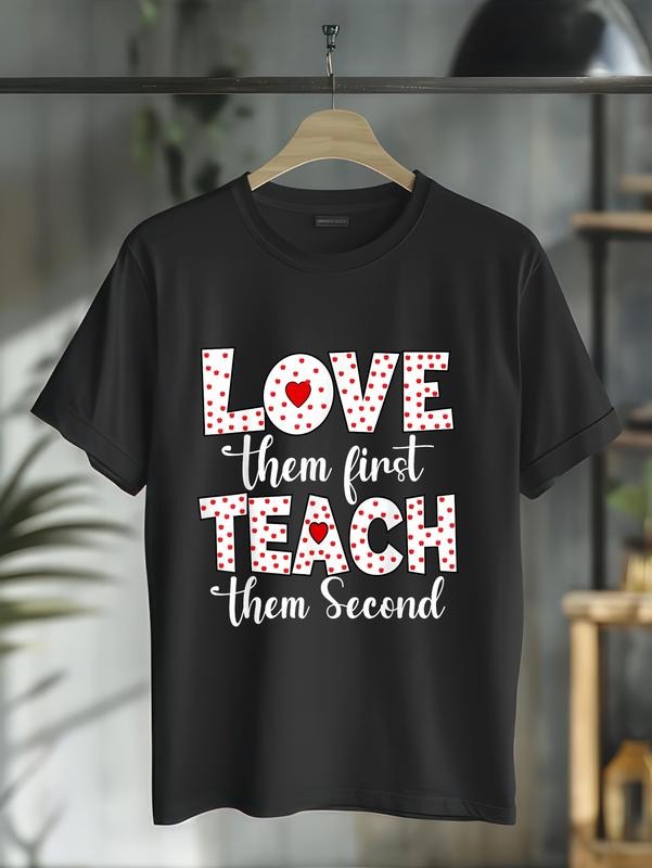 cotton Love TNF First, Teach TNF Second - Inspirational Teacher T-Shirt casual Fashion graphic tees for women Hoodie,...