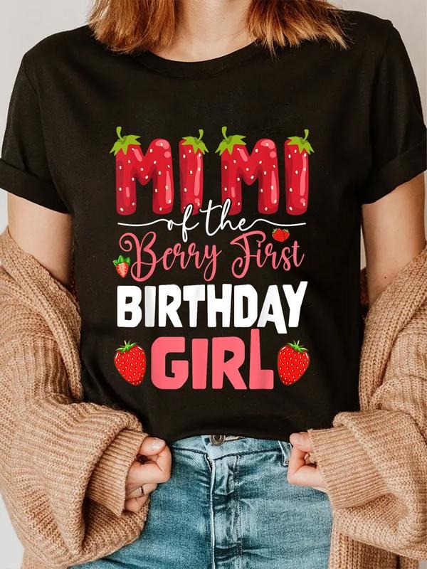 cotton Mimi FOG TNF Berry First Birthday FOG Girl Strawberry Grandma T-Shirt casual Fashion graphic tees women Hoodie,...