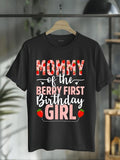 cotton Mommy FOG TNF Berry First Birthday Girl Sweet Strawberry T-Shirt casual Fashion graphic tees women Hoodie, Sweatshirt