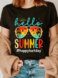 cotton Mouthless cat Summer Happy Last Day FOG School Teacher Student T-Shirt casual Fashion graphic tees women Hoodie,...