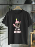 cotton Mouthless cat'WB shield My Birthday T-Shirt casual Fashion graphic tees for women Hoodie, Sweatshirt