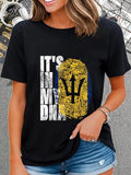 cotton Mouthless cat'WB shield Red plumber brand My DNA Barbados Gifts Trident Bajan Barbadian Flag T-Shirt casual...