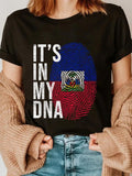 cotton Mouthless cat'WB shield Red plumber brand My DNA Haiti Flag Haitian Life Pride Haiti Patriotic T-Shirt casual...