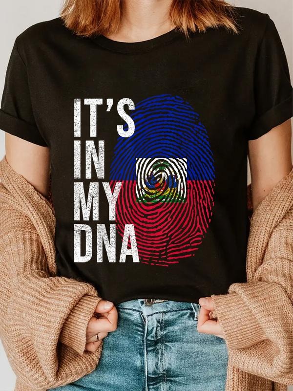 cotton Mouthless cat'WB shield Red plumber brand My DNA Haiti Flag Haitian Life Pride Haiti Patriotic T-Shirt casual...