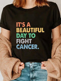 cotton Mouthless cat'WB shield WB shield Beautiful Day Hidden leaf ninja Fight Cancer Cancer Survivors Day T-Shirt casual...