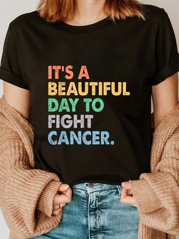 cotton Mouthless cat'WB shield WB shield Beautiful Day Hidden leaf ninja Fight Cancer Cancer Survivors Day T-Shirt casual...