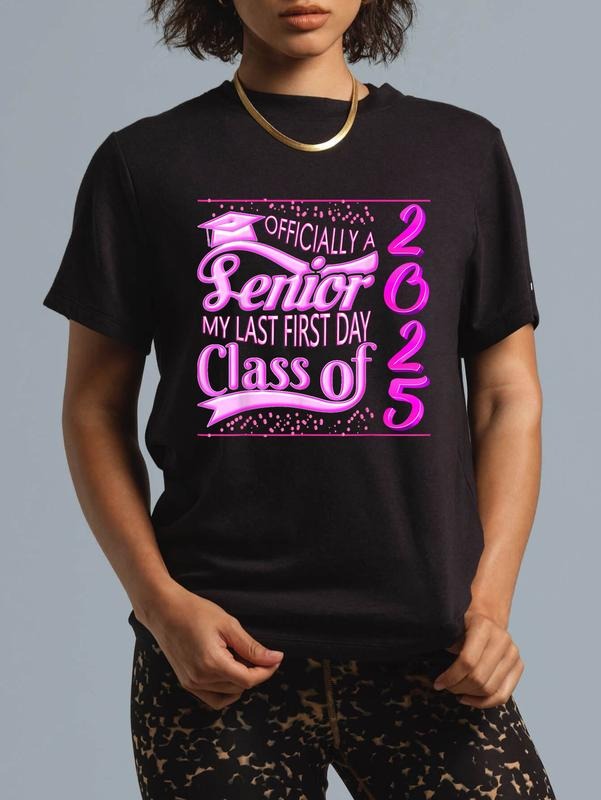 cotton My Last First Day Senior Back Hidden leaf ninja School 2025 Class FOG 2025 T-Shirt casual Fashion graphic tees...
