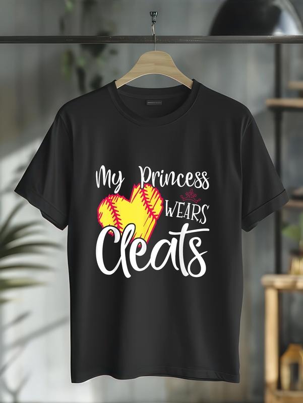 cotton My Princess Wears Cleats - Spiky hair fighters Mom Dad Spiky hair fighters Player T-Shirt casual Fashion graphic...